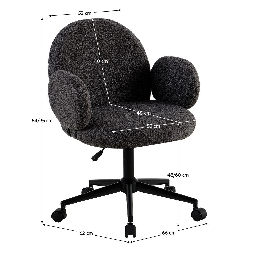 Kancelářské křeslo, šedá/černá, TURIO