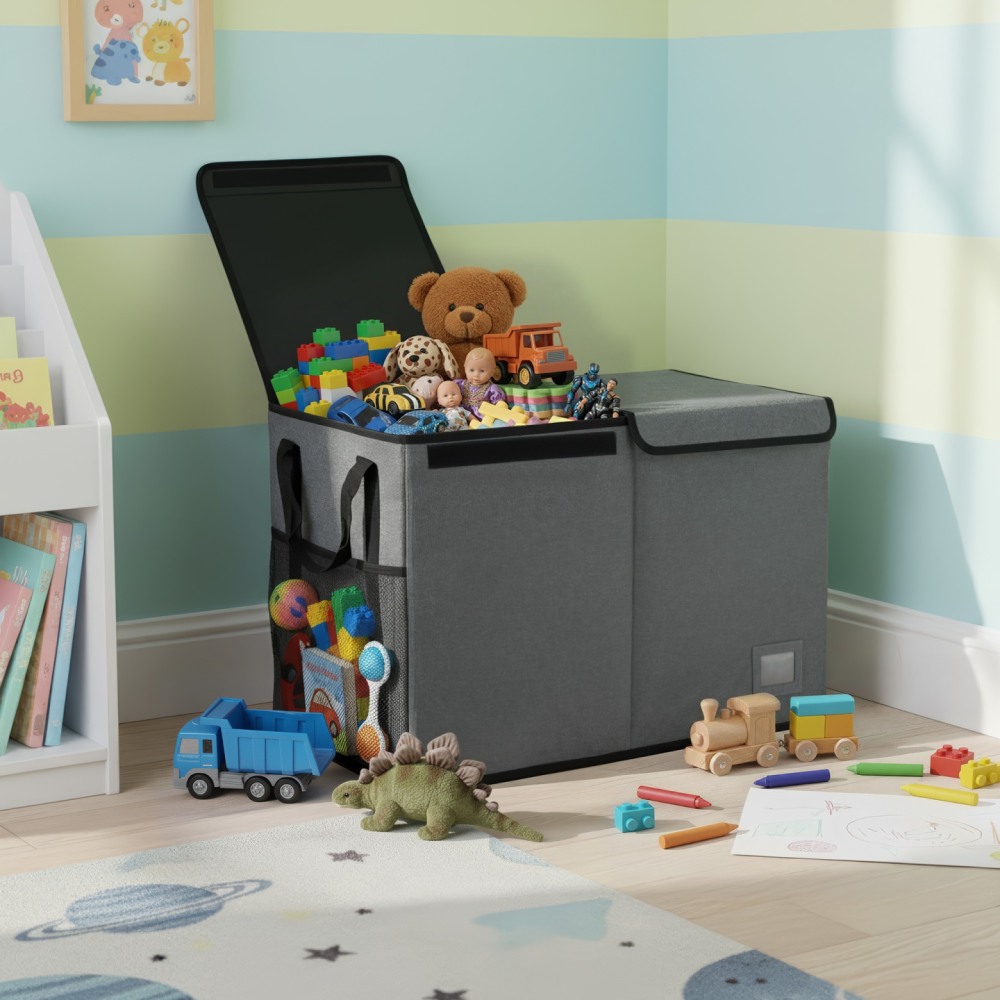 Skládací úložný box, černá, DETER