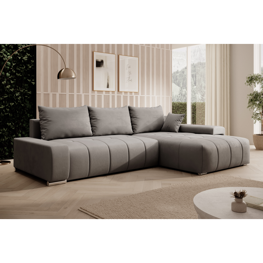 Univerzální sedací souprava, šedá, VEZAN ROH