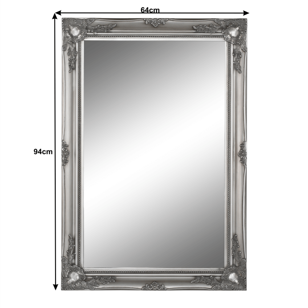 Zrcadlo, stříbrný dřevěný rám, MALKIA TYP 7