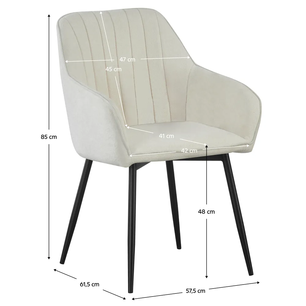 Designové křeslo, krémová/černá, VAJRO