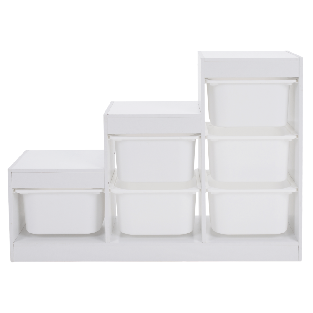 Regál pyramida, bílá, TRINIS