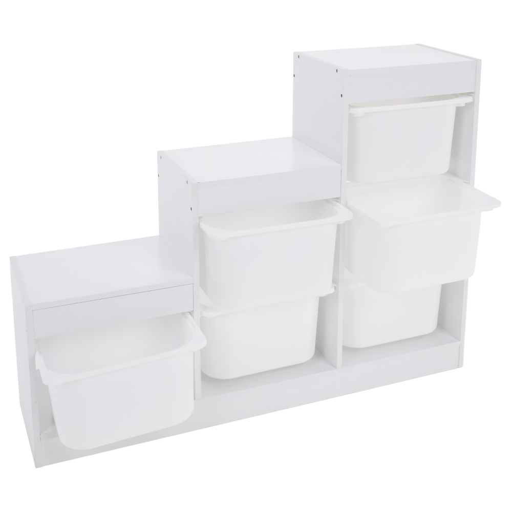 Regál pyramida, bílá, TRINIS