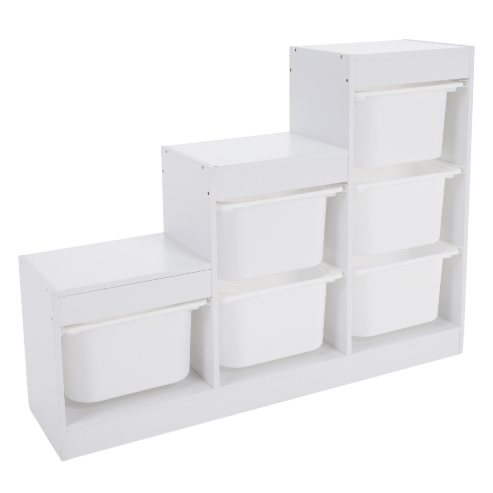 Regál pyramida, bílá, TRINIS