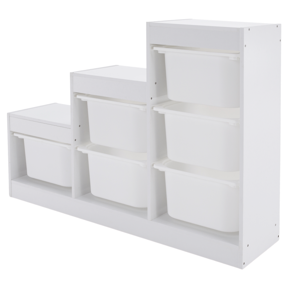 Regál pyramida, bílá, TRINIS