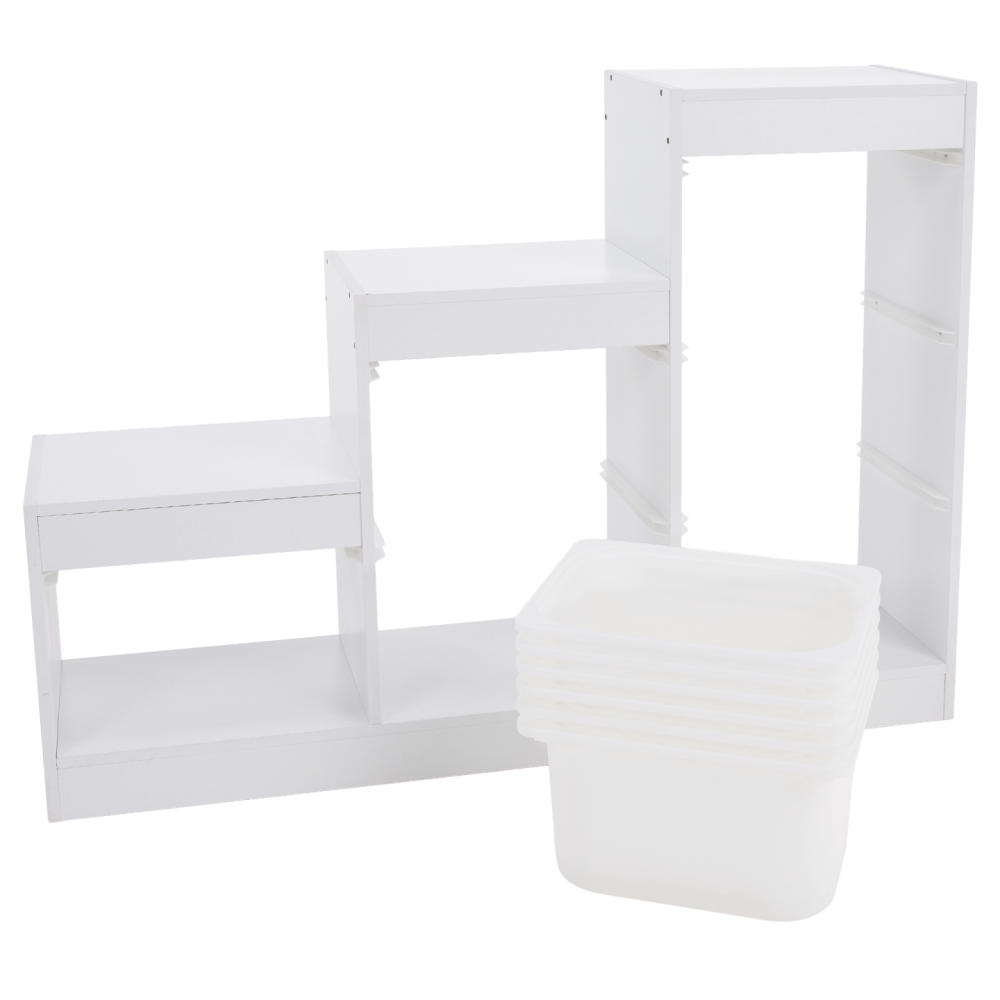 Regál pyramida, bílá, TRINIS