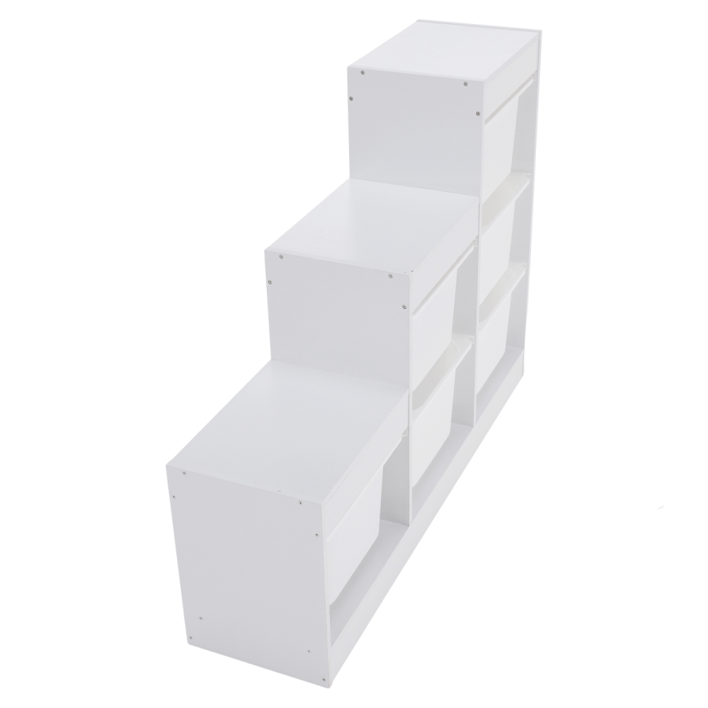 Regál pyramida, bílá, TRINIS