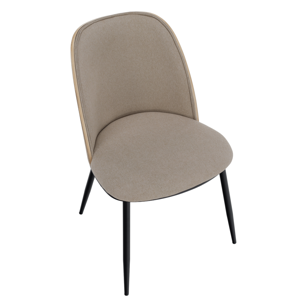 Jídelní židle, béžovohnědá/dřevo natural/černá, VUDIA