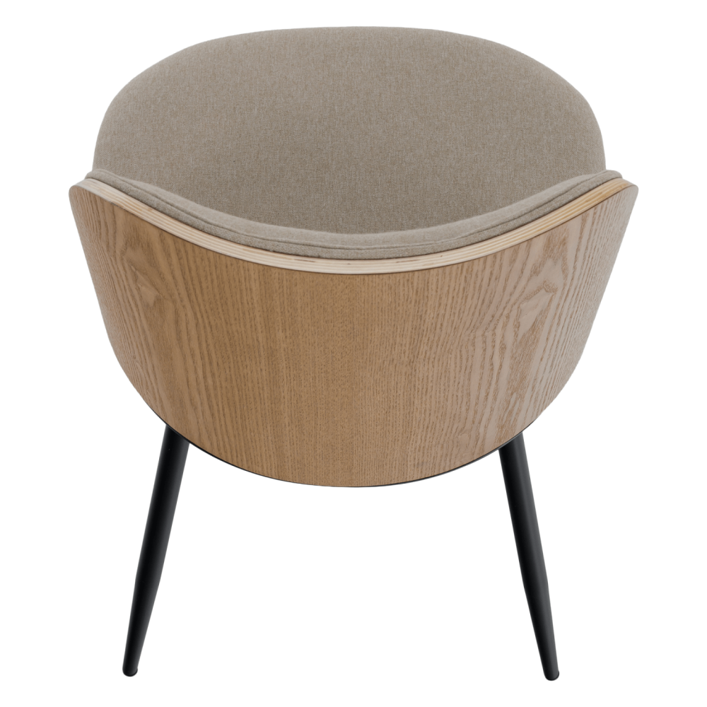 Jídelní židle, béžovohnědá/dřevo natural/černá, VUDIA