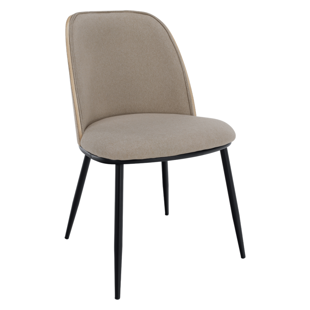 Jídelní židle, béžovohnědá/dřevo natural/černá, VUDIA