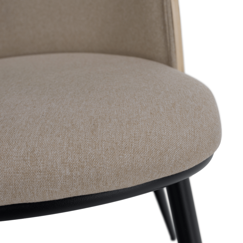 Jídelní židle, béžovohnědá/dřevo natural/černá, VUDIA