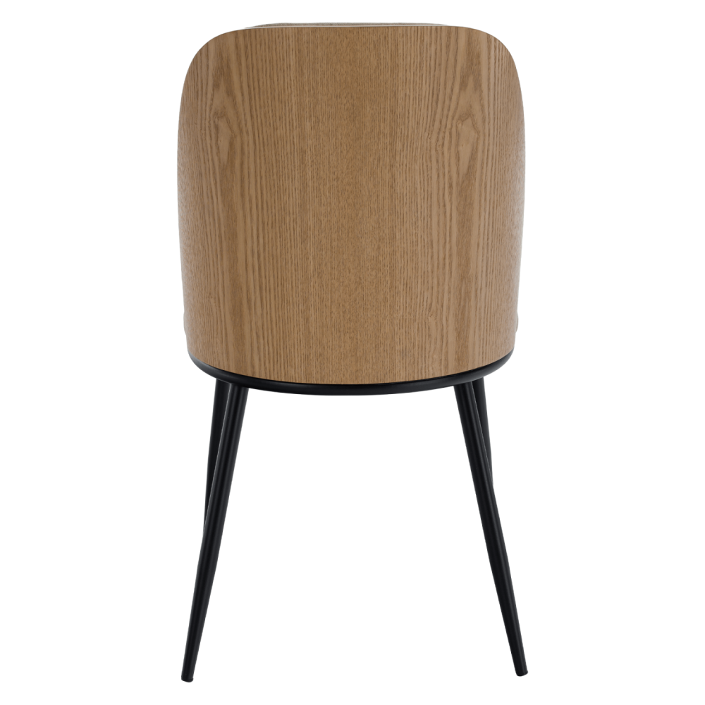Jídelní židle, béžovohnědá/dřevo natural/černá, VUDIA