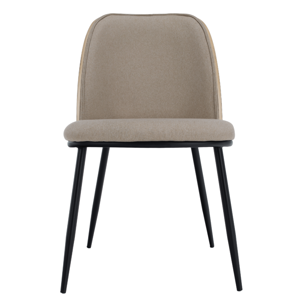 Jídelní židle, béžovohnědá/dřevo natural/černá, VUDIA