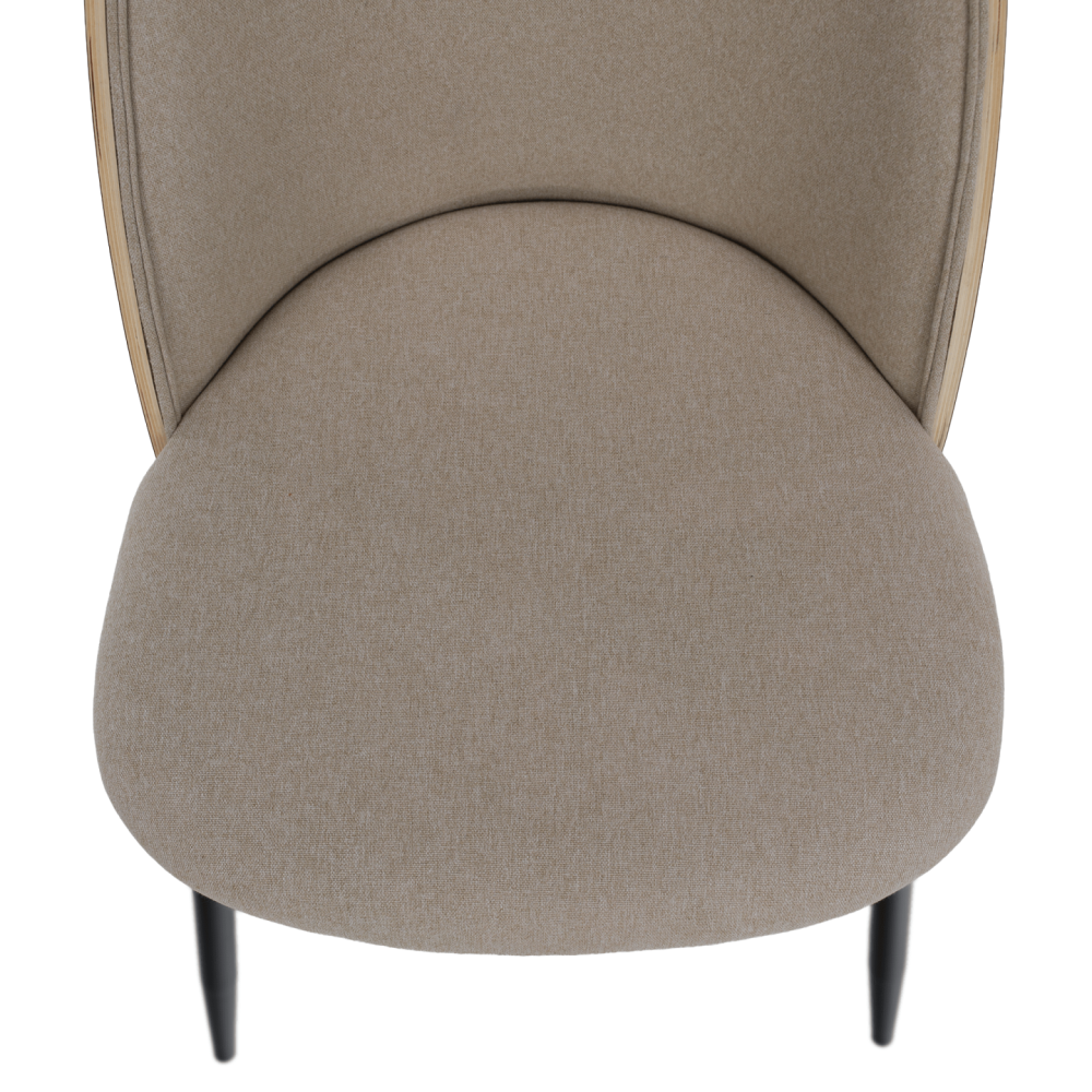 Jídelní židle, béžovohnědá/dřevo natural/černá, VUDIA