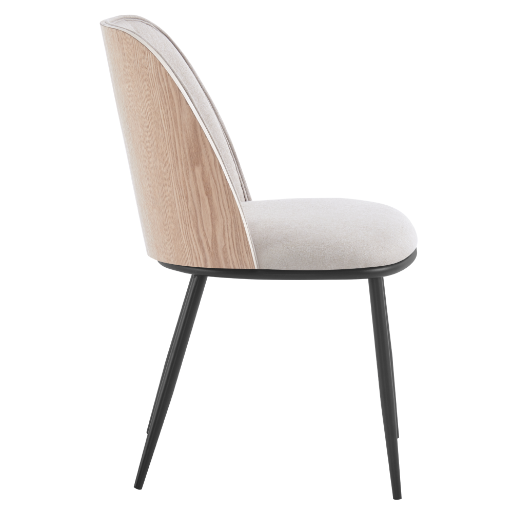 Jídelní židle, béžovohnědá/dřevo natural/černá, VUDIA