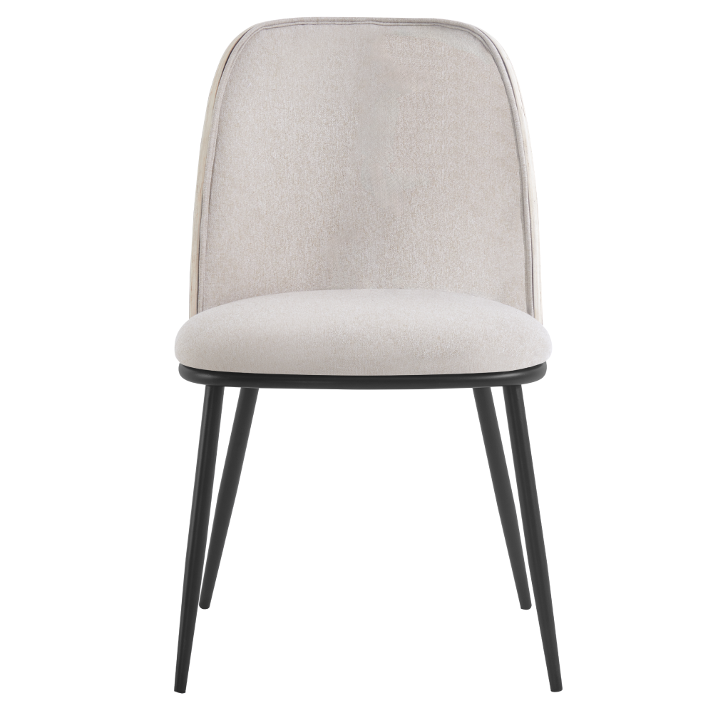 Jídelní židle, béžovohnědá/dřevo natural/černá, VUDIA