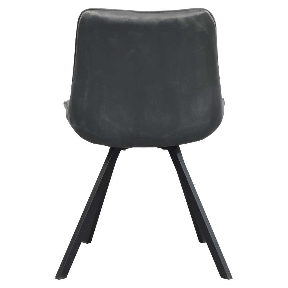 Jídelní židle, tmavě šedá Velvet látka/ černá, SAMIRA
