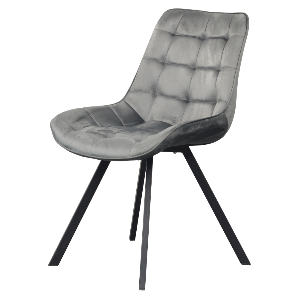 Jídelní židle, tmavě šedá Velvet látka/ černá, SAMIRA