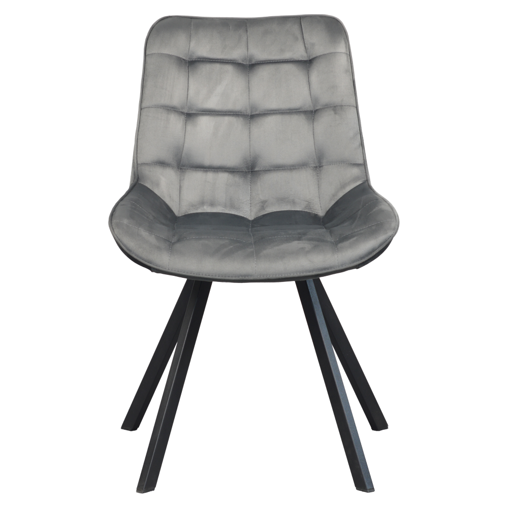 Jídelní židle, tmavě šedá Velvet látka/ černá, SAMIRA