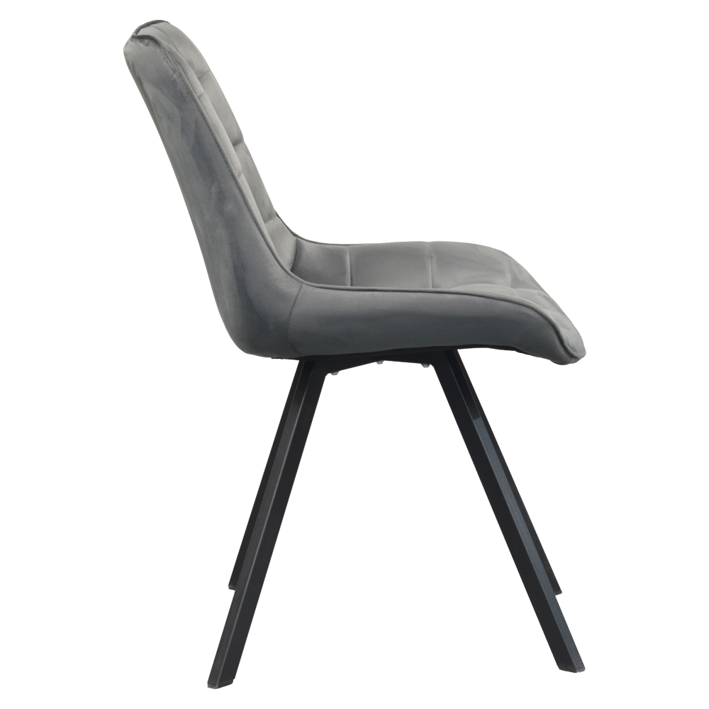 Jídelní židle, tmavě šedá Velvet látka/ černá, SAMIRA