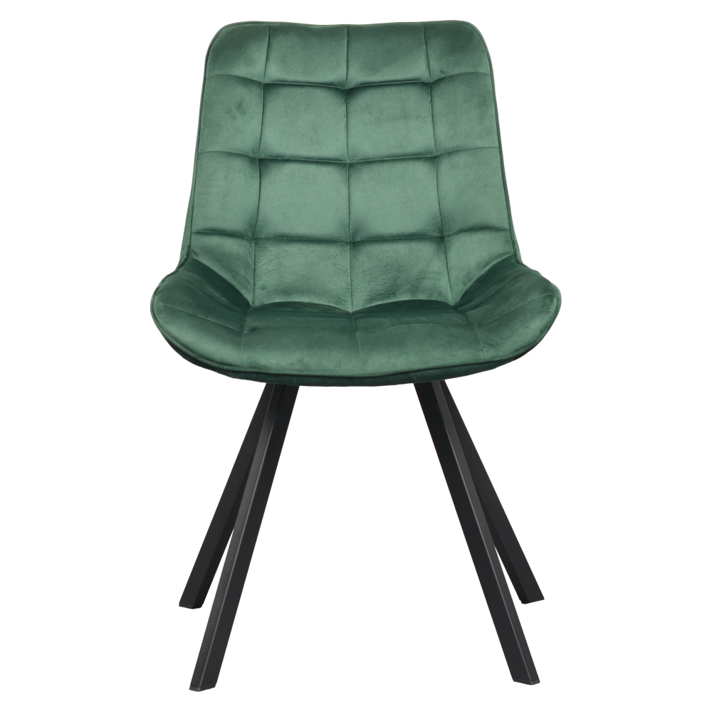Jídelní židle, tmavě zelená Velvet látka/černá, SAMIRA