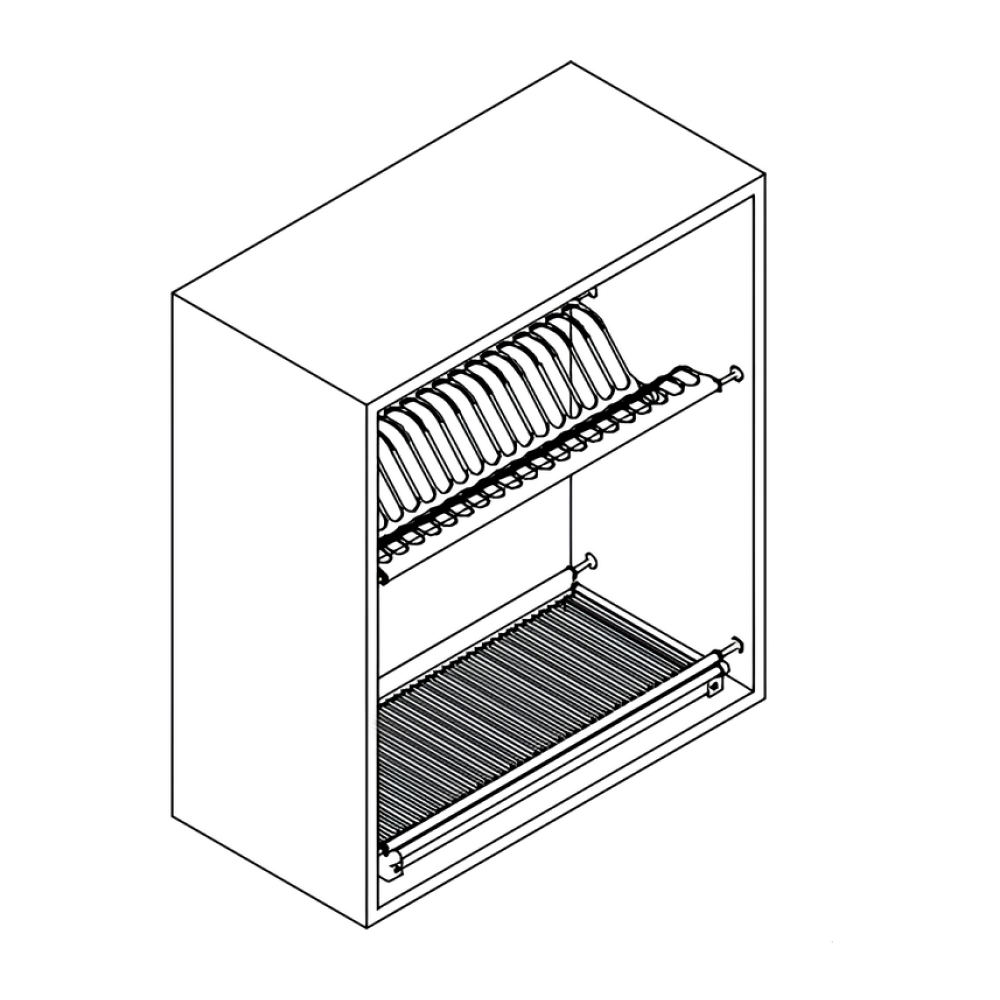 Odkapávač na nádobí do horní skříňky, nerezavějící ocel, KAPIO TYP 3