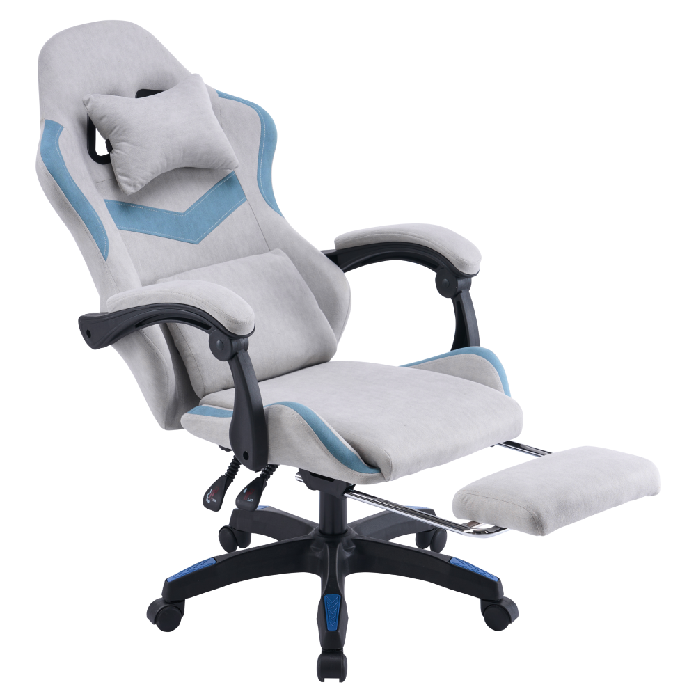 Kancelářské/herní křeslo, šedá/modrá, ZODIA