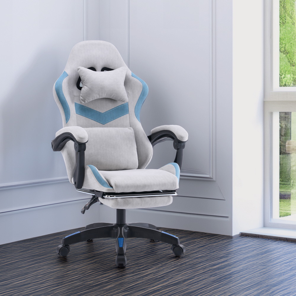 Kancelářské/herní křeslo, šedá/modrá, ZODIA