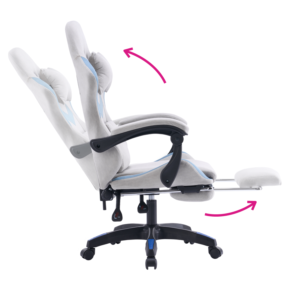 Kancelářské/herní křeslo, šedá/modrá, ZODIA