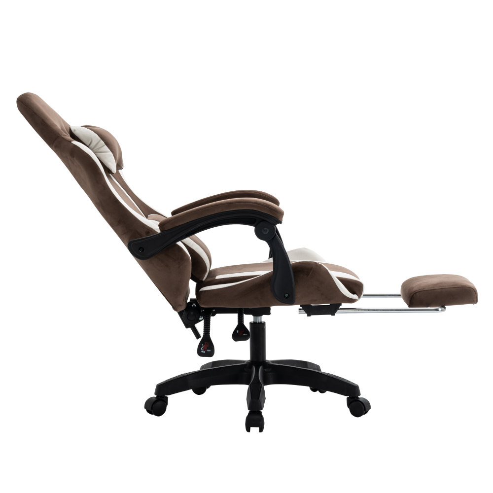 Kancelářské/herní křeslo, hnědá/bílá, HOSPO