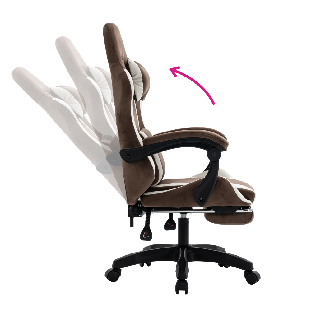 Kancelářské/herní křeslo, hnědá/bílá, HOSPO