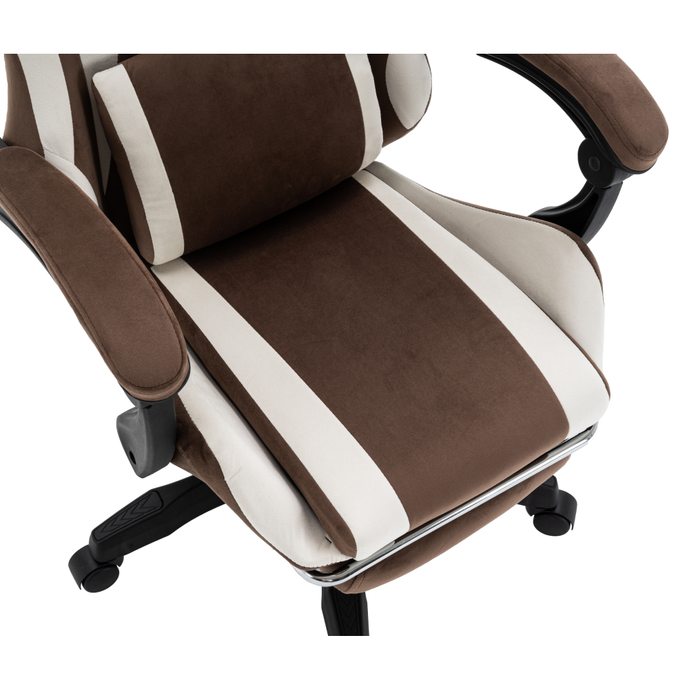 Kancelářské/herní křeslo, hnědá/bílá, HOSPO