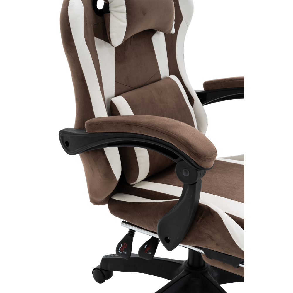 Kancelářské/herní křeslo, hnědá/bílá, HOSPO
