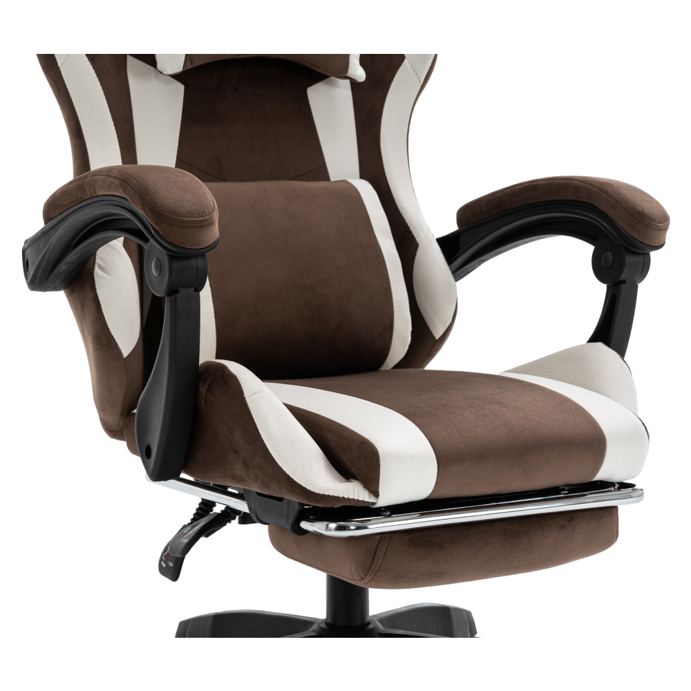 Kancelářské/herní křeslo, hnědá/bílá, HOSPO