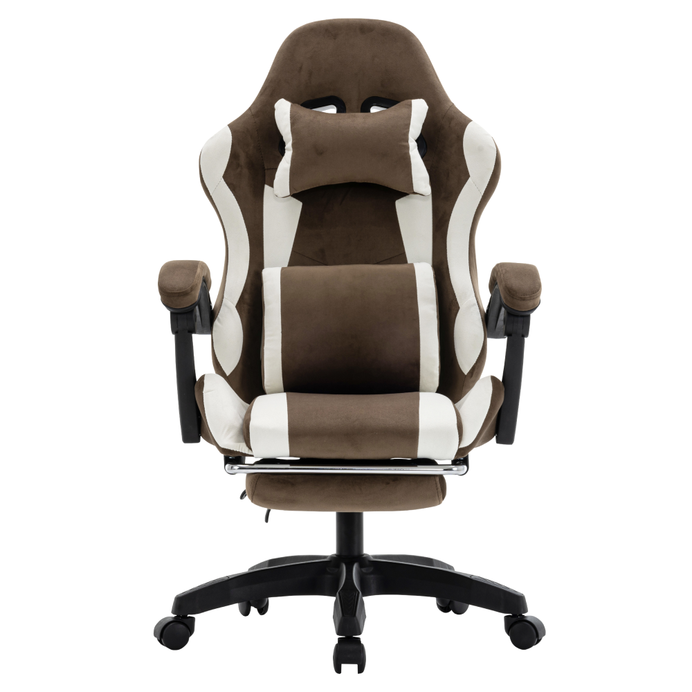 Kancelářské/herní křeslo, hnědá/bílá, HOSPO