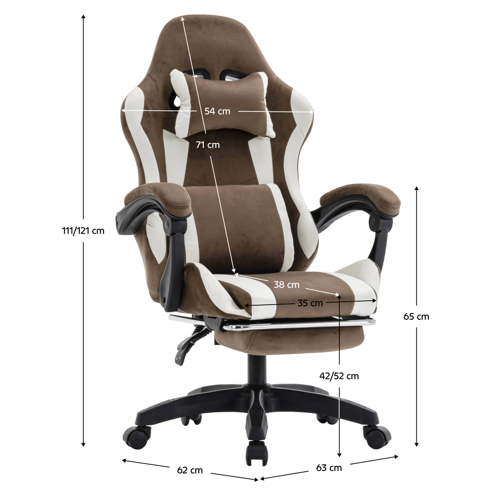 Kancelářské/herní křeslo, hnědá/bílá, HOSPO