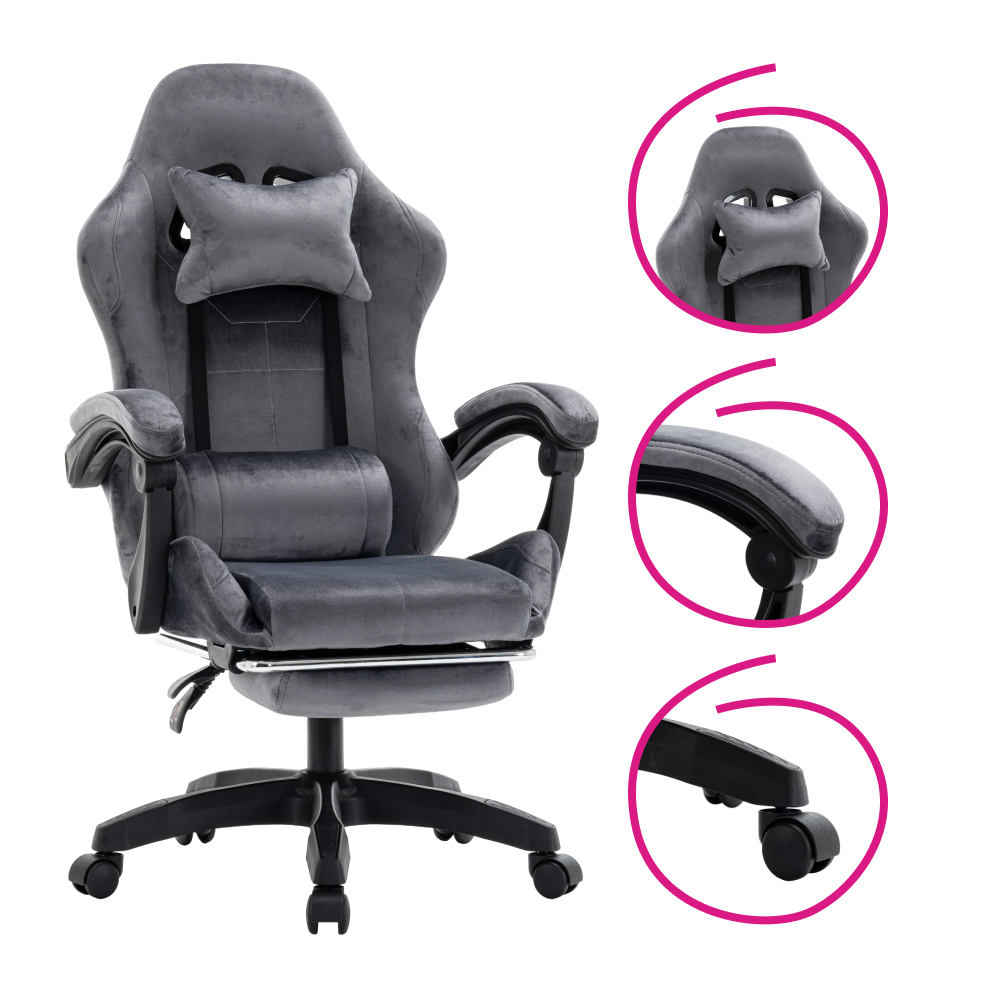 Kancelářské/herní křeslo, šedá, LOPES