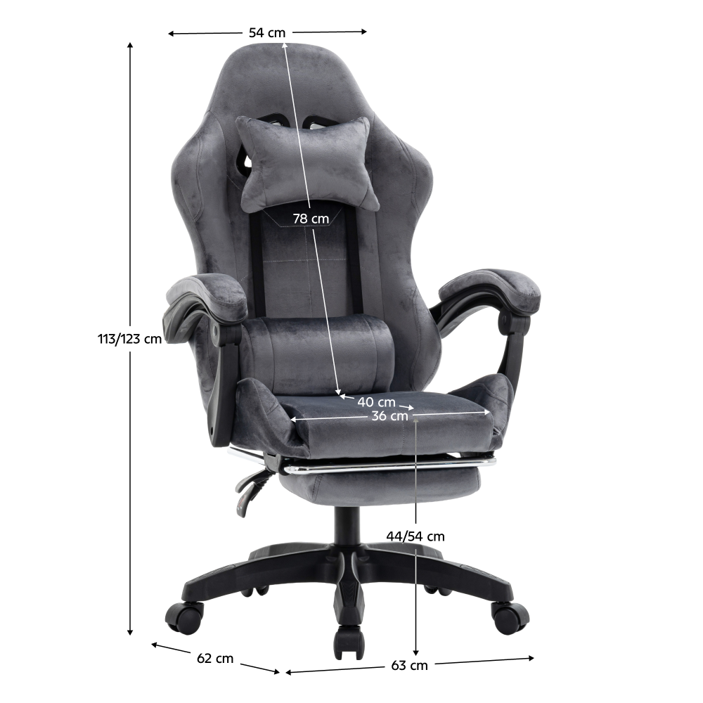 Kancelářské/herní křeslo, šedá, LOPES