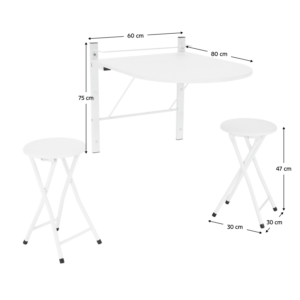 Jídelní set 1+2, bílá, AMADEO NEW