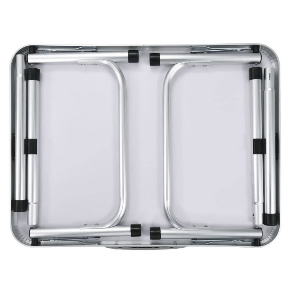 Skládací kempinkový stůl, 60 cm, hliník/MDF, KEPI TYP 2