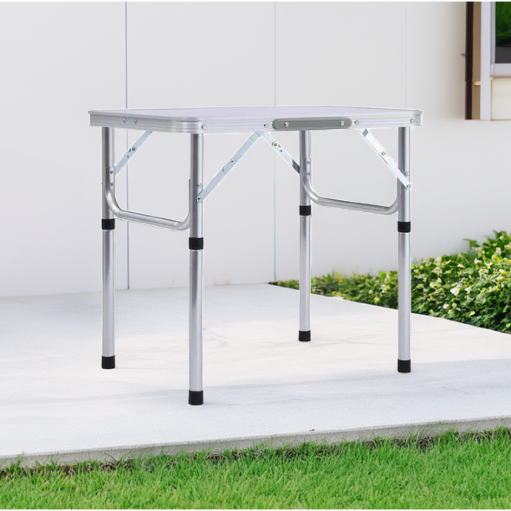 Skládací kempinkový stůl, 60 cm, hliník/MDF, KEPI TYP 2