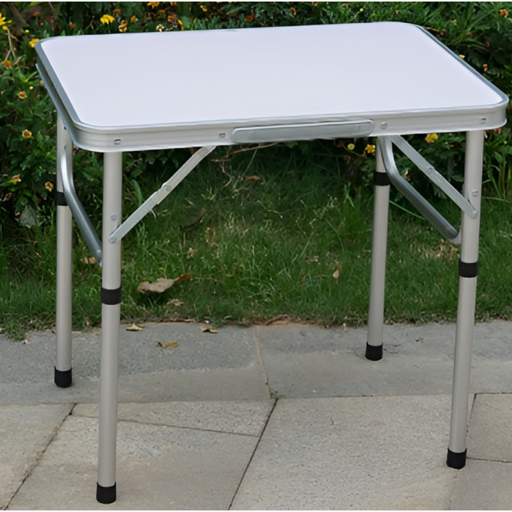 Skládací kempinkový stůl, 60 cm, hliník/MDF, KEPI TYP 2