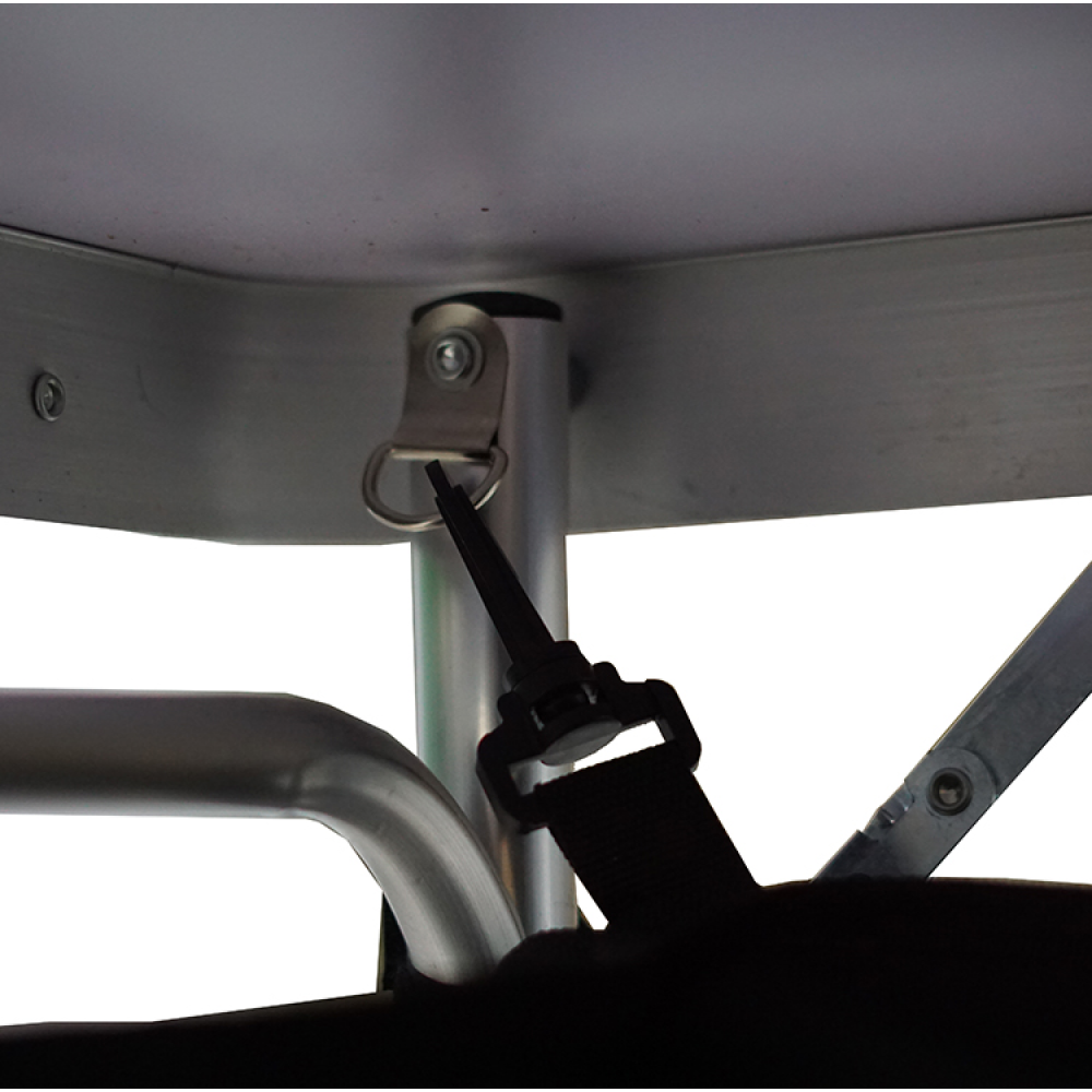 Skládací kempinkový stůl s organizérem, 120 cm, hliník/MDF, KEPI TYP 3