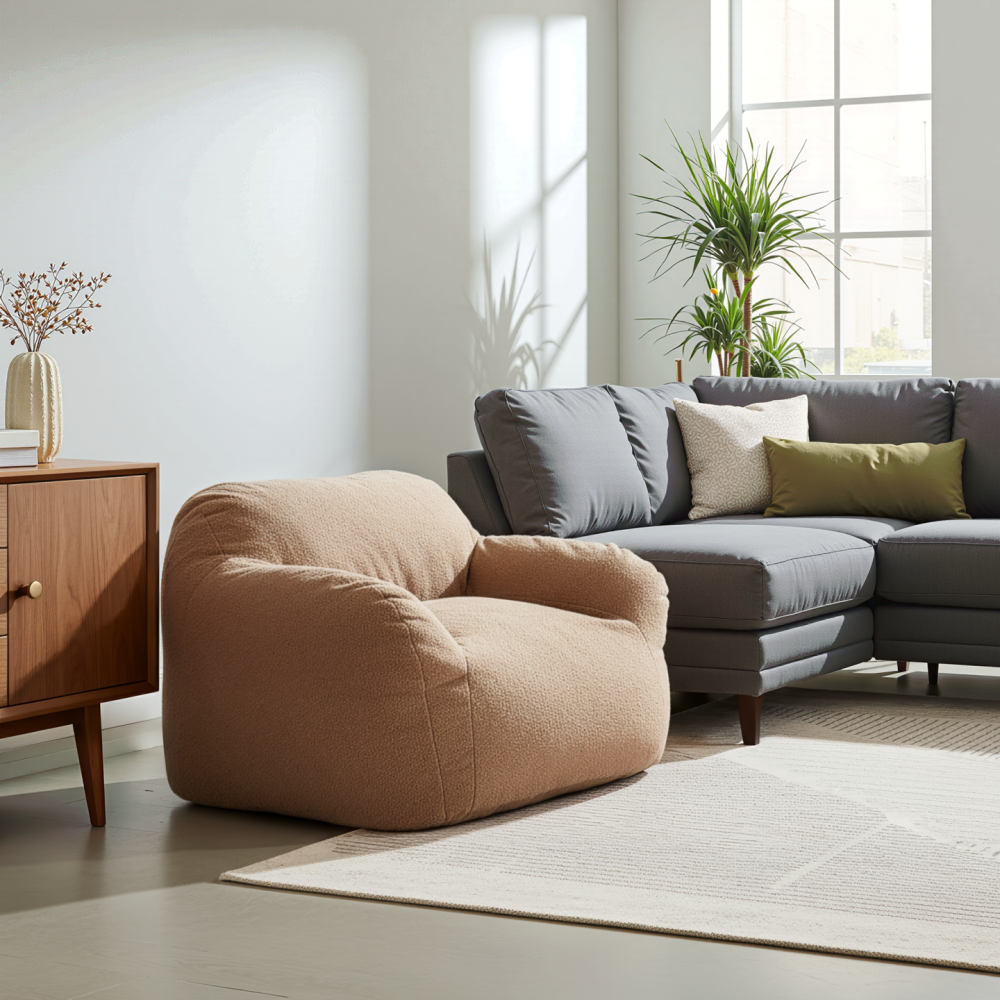 Sedací vak, světlehnědá, FUFY