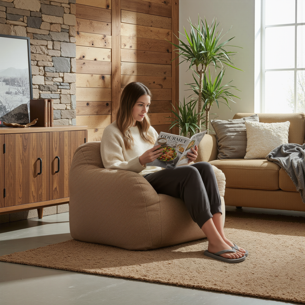 Sedací vak, světlehnědá, FUFY