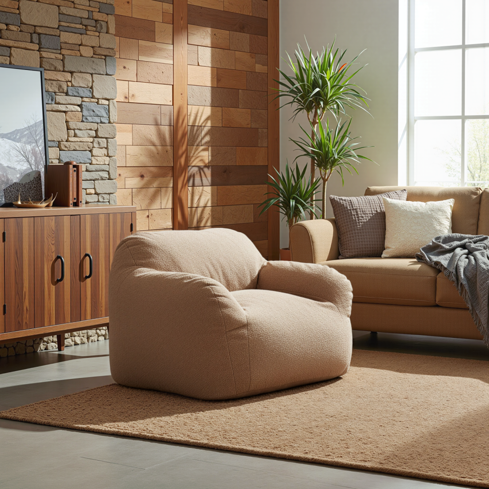 Sedací vak, světlehnědá, FUFY