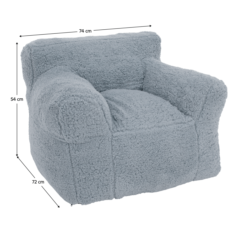 Sedací vak, světlešedá kožešina, JAMO