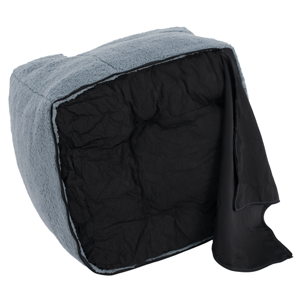 Sedací vak, světlešedá kožešina, JAMO