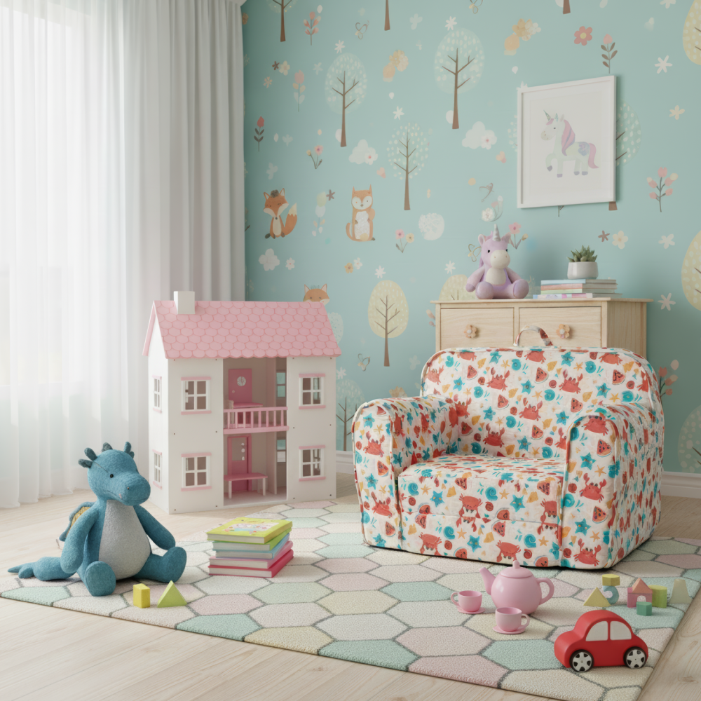 Rozkládací sedací vak, mix barev, KIDY