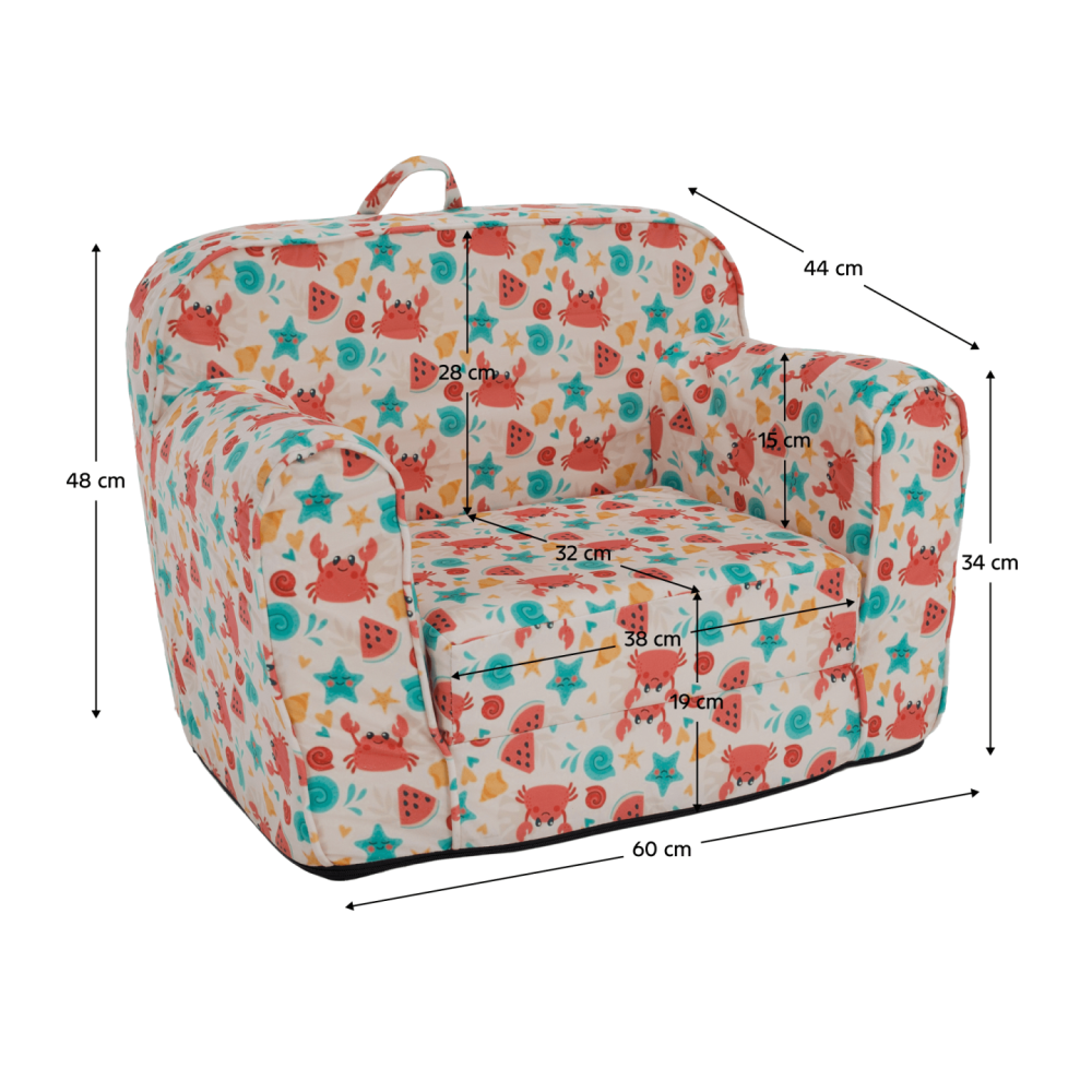 Rozkládací sedací vak, mix barev, KIDY